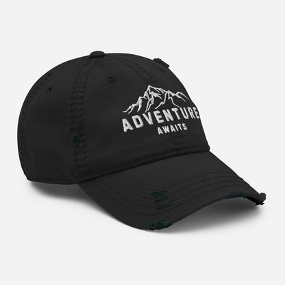 Adventure Awaits Mountain Distressed  Hat