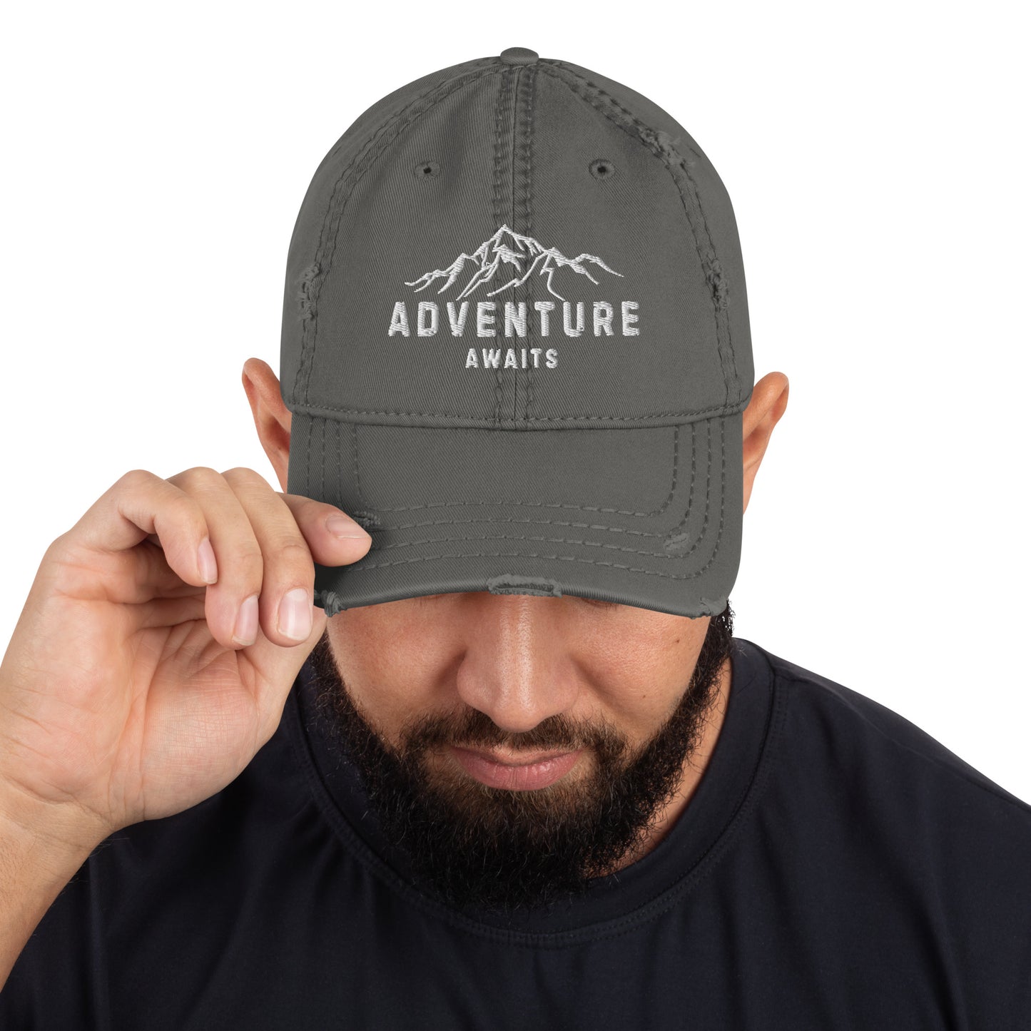 Adventure Awaits Mountain Distressed  Hat