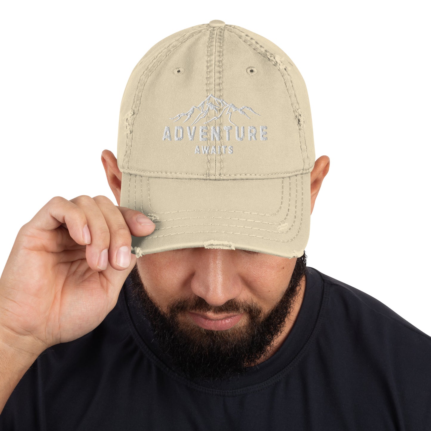 Adventure Awaits Mountain Distressed  Hat