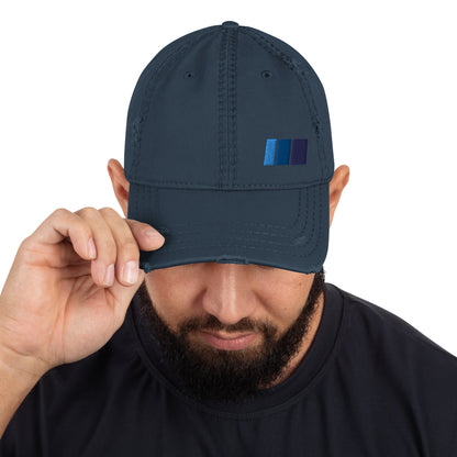 Distressed Retro Vintage Blue Toyota Racing Stripes Hat