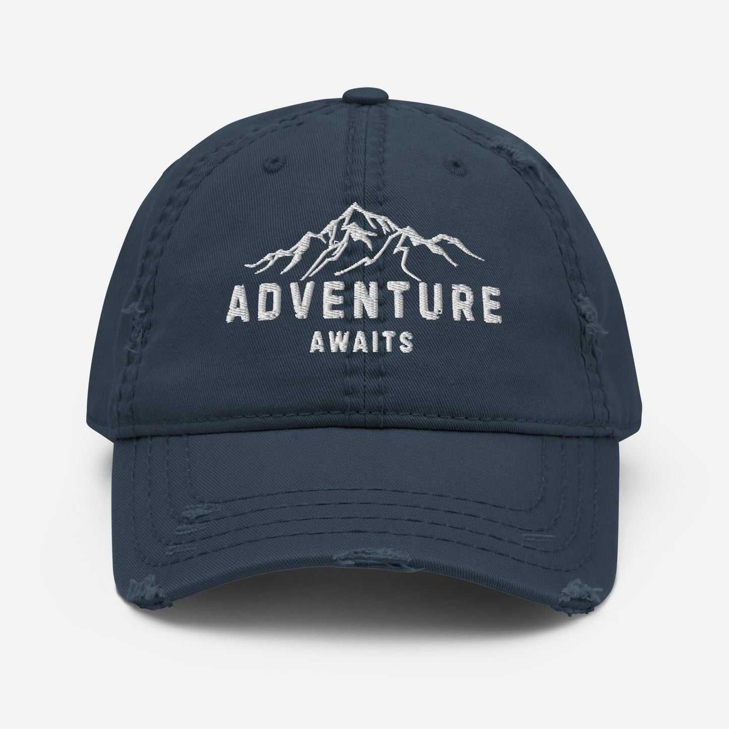 Adventure Awaits Mountain Distressed  Hat