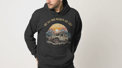 FJ40 Land Cruiser Hoodie - Not All Who Wander Are Lost